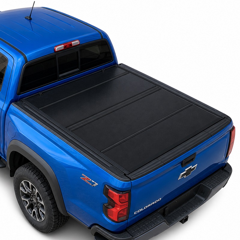 Penutup Tonneau Lipat Empat Keras Profil Rendah untuk Chevy Colorado