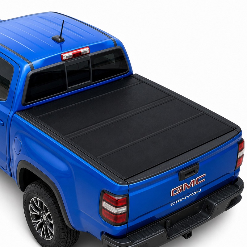 Penutup Tonneau Lipat Empat Keras Profil Rendah untuk GMC Canyon